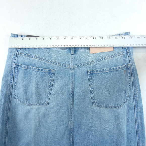 Frye Women's Front-Slit Seamed Denim Skirt Size 31 Farrah Wash NWT - Picture 4 of 8